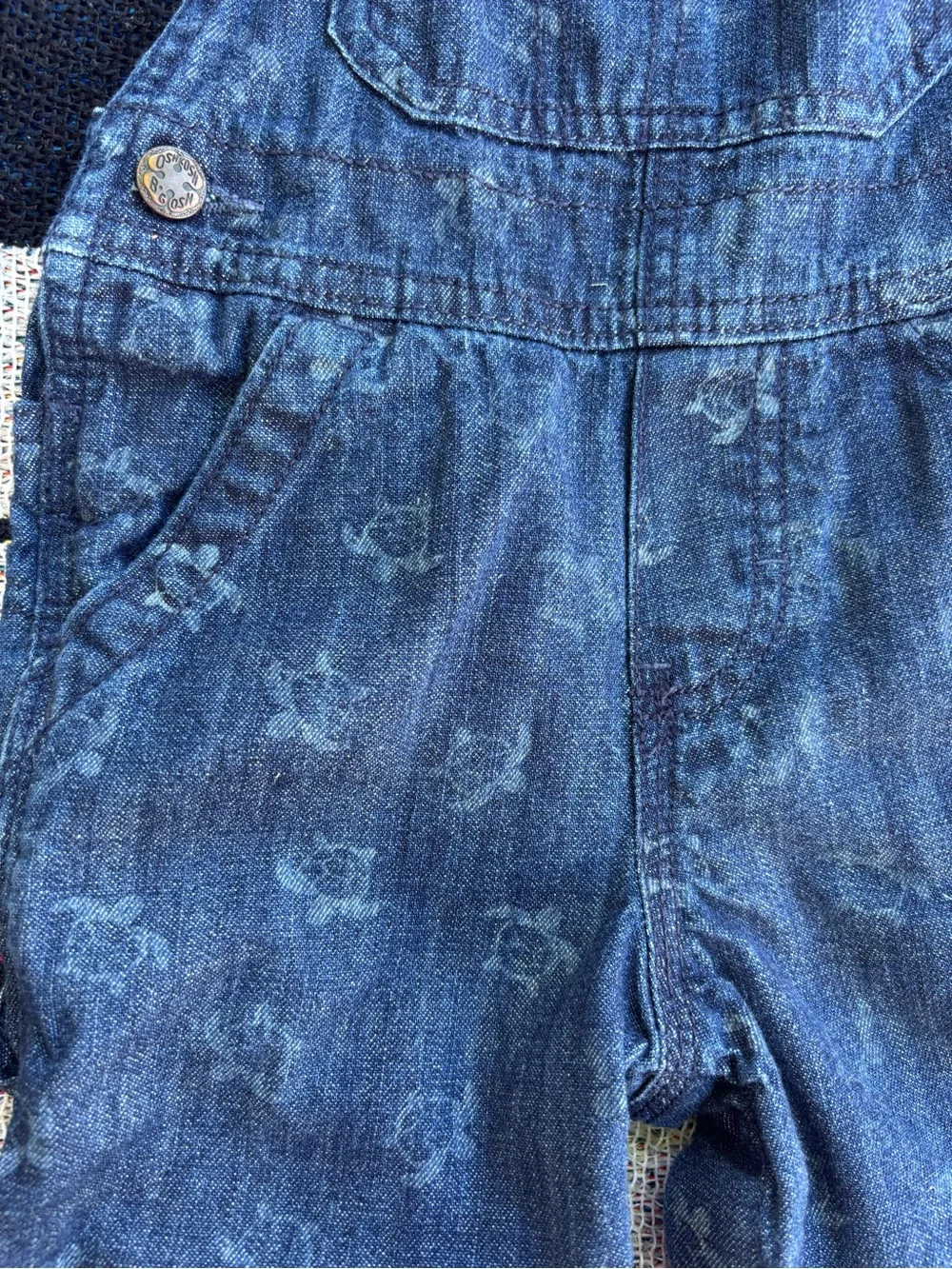 OSH KOSH DENIM TURTLE GRAPHIC PRINT OVERALLS SIZE 24 MONTHS BEACH ADORABLE